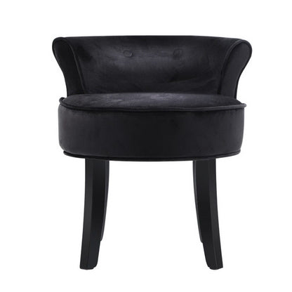 Artiss Vanity Stool Velvet Black Abella-Dressing Tables-PEROZ Accessories