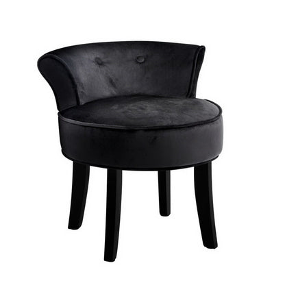 Artiss Vanity Stool Velvet Black Abella-Dressing Tables-PEROZ Accessories