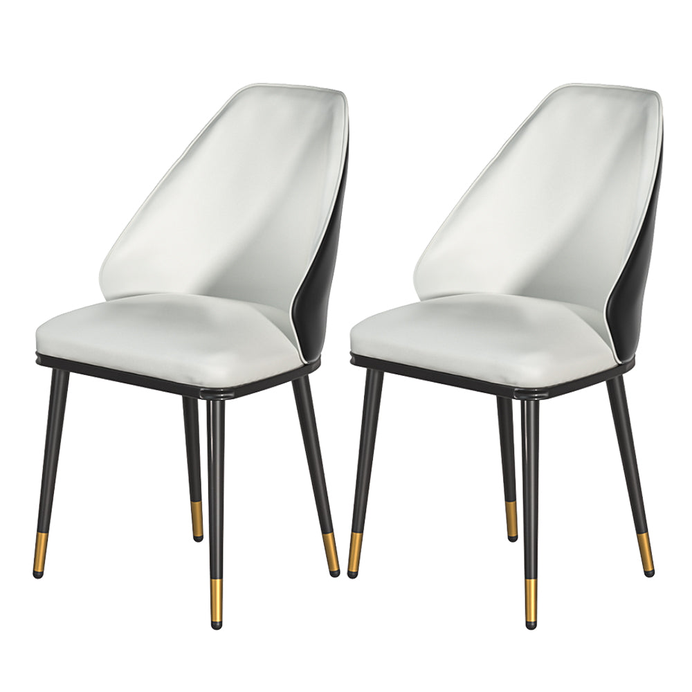 Artiss Dining Chairs Set of 2 Leather Seat Beige and Black-Furniture &gt; Dining-PEROZ Accessories