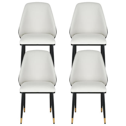 Artiss Dining Chairs Set of 4 Leather Seat Beige and Black-Furniture &gt; Dining &gt; Kitchen &amp; Dining Chairs-PEROZ Accessories