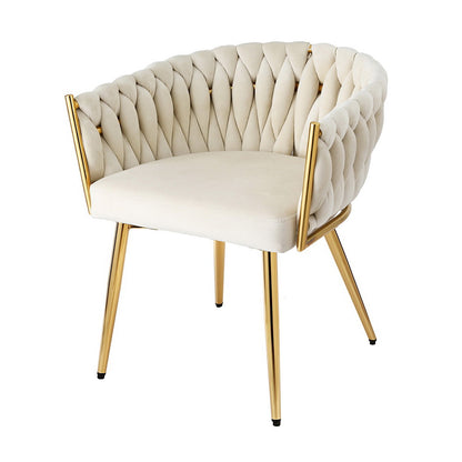 1 Artiss Dining Chair Velvet Armchair Beige-Furniture &gt; Dining &gt; Kitchen &amp; Dining Chairs-PEROZ Accessories
