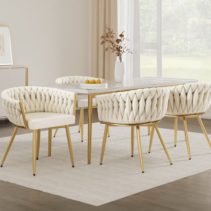 1 Set of 4 Artiss Dining Chairs Velvet Armchair Beige-Furniture &gt; Dining &gt; Kitchen &amp; Dining Chairs-PEROZ Accessories