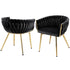 1 Set of 2 Artiss Dining Chairs Velvet Armchair Black-Furniture > Dining > Kitchen & Dining Chairs-PEROZ Accessories