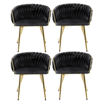 1 Set of 4 Artiss Dining Chairs Velvet Armchair Black-Furniture &gt; Dining &gt; Kitchen &amp; Dining Chairs-PEROZ Accessories