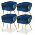 1 Set of 4 Artiss Dining Chairs Velvet Weaving Armchair Blue-Furniture > Dining > Kitchen & Dining Chairs-PEROZ Accessories