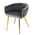 Artiss 1x Dining Chair Armchair Cafe Kitchen Lounge Chairs Velvet Weaving Grey-Furniture > Dining > Kitchen & Dining Chairs-PEROZ Accessories