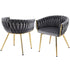 1 Set of 2 Artiss Dining Chairs Velvet Armchair Grey-Furniture > Dining > Kitchen & Dining Chairs-PEROZ Accessories
