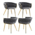 1 Set of 4 Artiss Dining Chairs Velvet Armchair Grey-Furniture > Dining > Kitchen & Dining Chairs-PEROZ Accessories