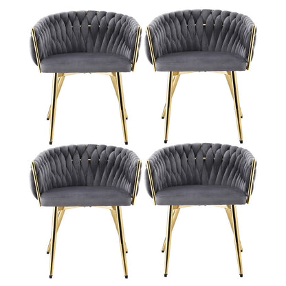 1 Set of 4 Artiss Dining Chairs Velvet Armchair Grey-Furniture &gt; Dining &gt; Kitchen &amp; Dining Chairs-PEROZ Accessories
