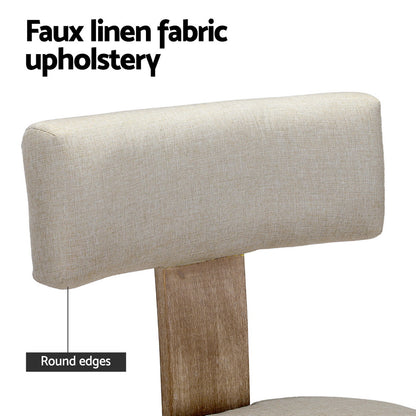 Artiss Dining Chairs Set of 4 Linen Fabric Wooden Beige-Furniture &gt; Dining &gt; Kitchen &amp; Dining Chairs-PEROZ Accessories