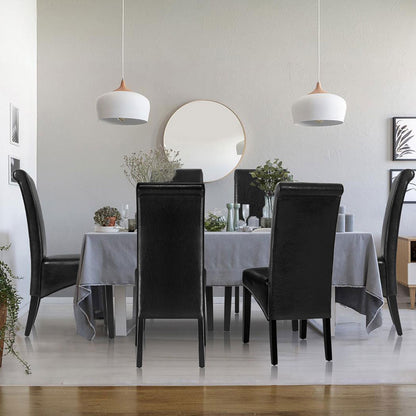 Artiss Dining Chairs Set of 2 Leather Parsons Chair Black-Furniture &gt; Dining &gt; Kitchen &amp; Dining Chairs-PEROZ Accessories