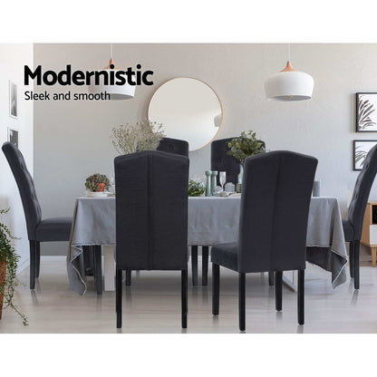 Artiss Dining Chairs Set of 2 Linen Parsons Chair Dark Grey-Dining Chairs-PEROZ Accessories