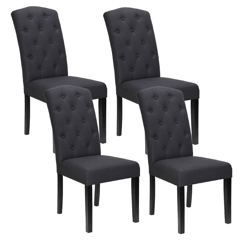 Artiss Dining Chairs Set of 4 Linen Parsons Chair Dark Grey-Furniture &gt; Dining &gt; Kitchen &amp; Dining Chairs-PEROZ Accessories