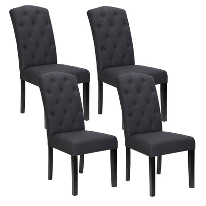 Artiss Dining Chairs Set of 4 Linen Parsons Chair Dark Grey-Furniture &gt; Dining &gt; Kitchen &amp; Dining Chairs-PEROZ Accessories