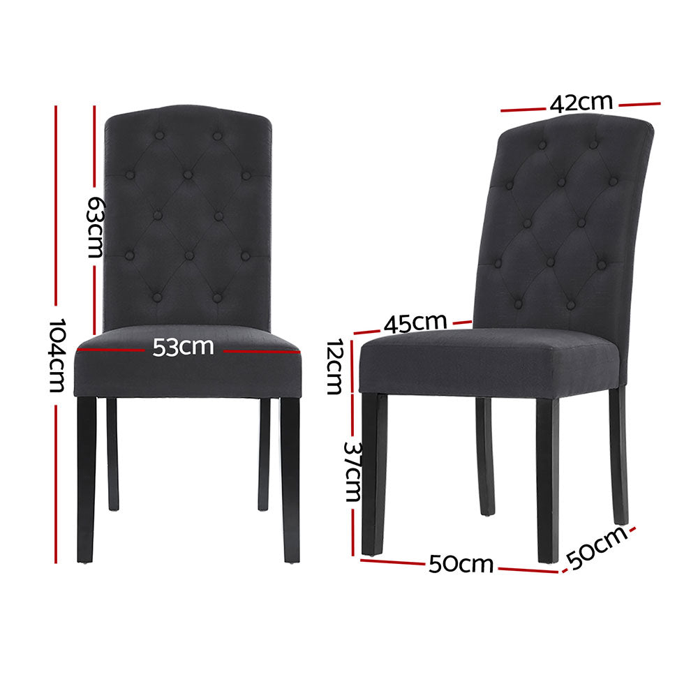 Artiss Dining Chairs Set of 4 Linen Parsons Chair Dark Grey-Furniture &gt; Dining &gt; Kitchen &amp; Dining Chairs-PEROZ Accessories