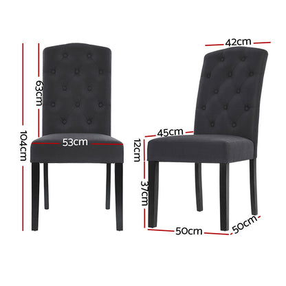 Artiss Dining Chairs Set of 4 Linen Parsons Chair Dark Grey-Furniture &gt; Dining &gt; Kitchen &amp; Dining Chairs-PEROZ Accessories