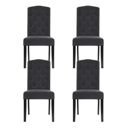 Artiss Dining Chairs Set of 4 Linen Parsons Chair Dark Grey-Furniture &gt; Dining &gt; Kitchen &amp; Dining Chairs-PEROZ Accessories