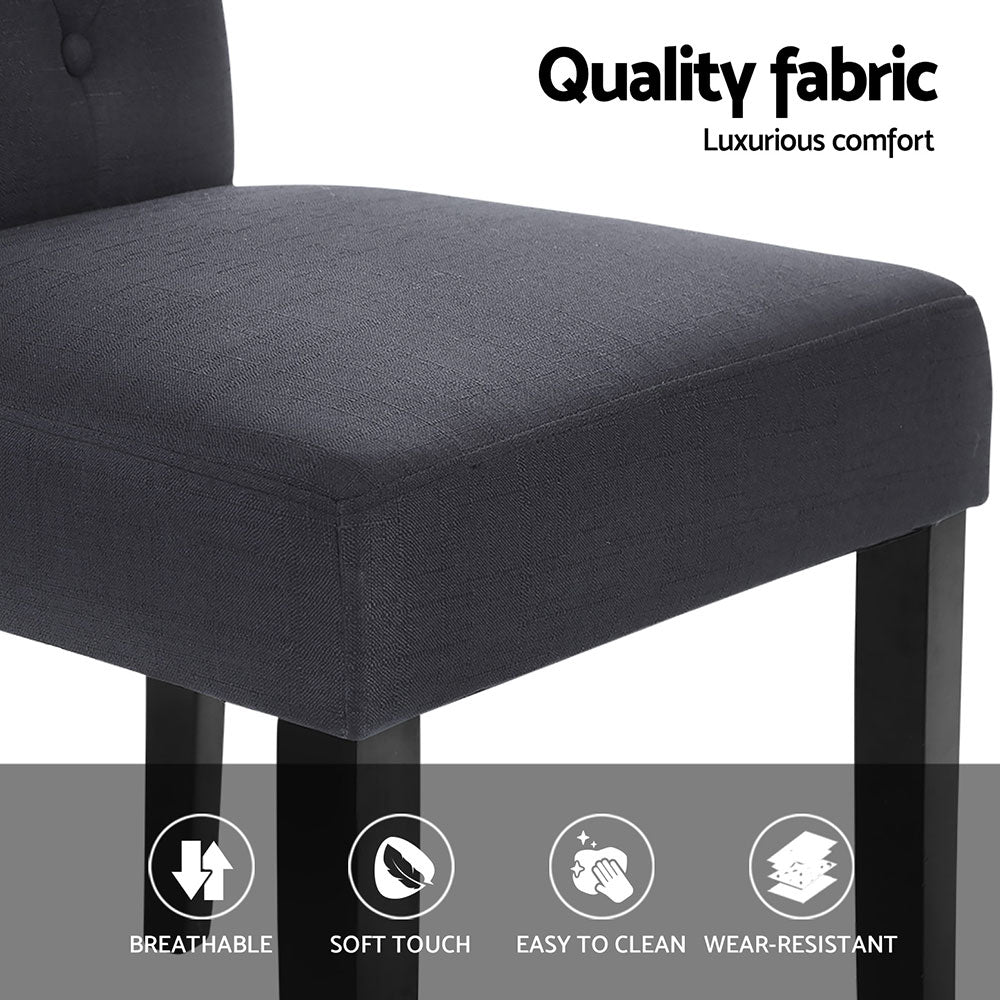 Artiss Dining Chairs Set of 4 Linen Parsons Chair Dark Grey-Furniture &gt; Dining &gt; Kitchen &amp; Dining Chairs-PEROZ Accessories