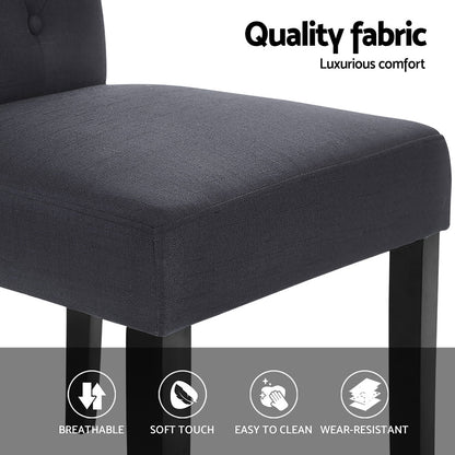 Artiss Dining Chairs Set of 4 Linen Parsons Chair Dark Grey-Furniture &gt; Dining &gt; Kitchen &amp; Dining Chairs-PEROZ Accessories