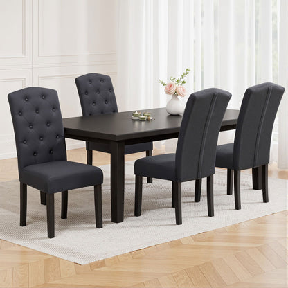 Artiss Dining Chairs Set of 4 Linen Parsons Chair Dark Grey-Furniture &gt; Dining &gt; Kitchen &amp; Dining Chairs-PEROZ Accessories