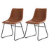 Artiss 2x Dining Chairs Retro PU Leather Kitchen Lounge Cafe Accent Chair Brown-Furniture > Dining > Kitchen & Dining Chairs-PEROZ Accessories