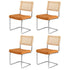Artiss Dining Chairs Set of 4 PU Leather Rattan Cantilever Brown-Furniture > Dining > Kitchen & Dining Chairs-PEROZ Accessories