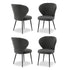 Artiss 4x Dining Chairs Sherpa Boucle Wing Back Grey-Furniture > Dining > Kitchen & Dining Chairs-PEROZ Accessories