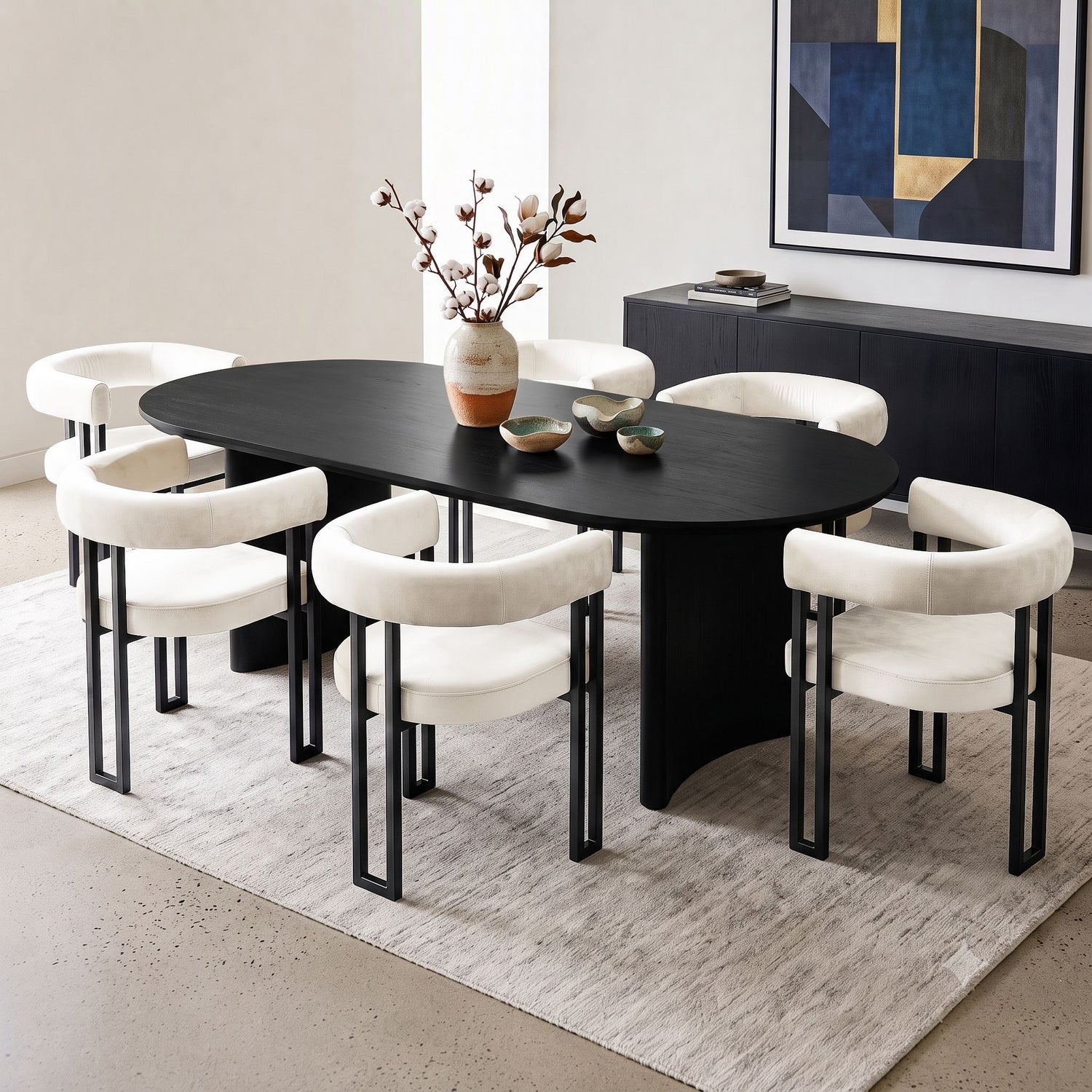 Artiss Dining Chairs Set of 6 Velvet Upholstered Barrel Chairs with Curved Armrests &amp; Back Beige