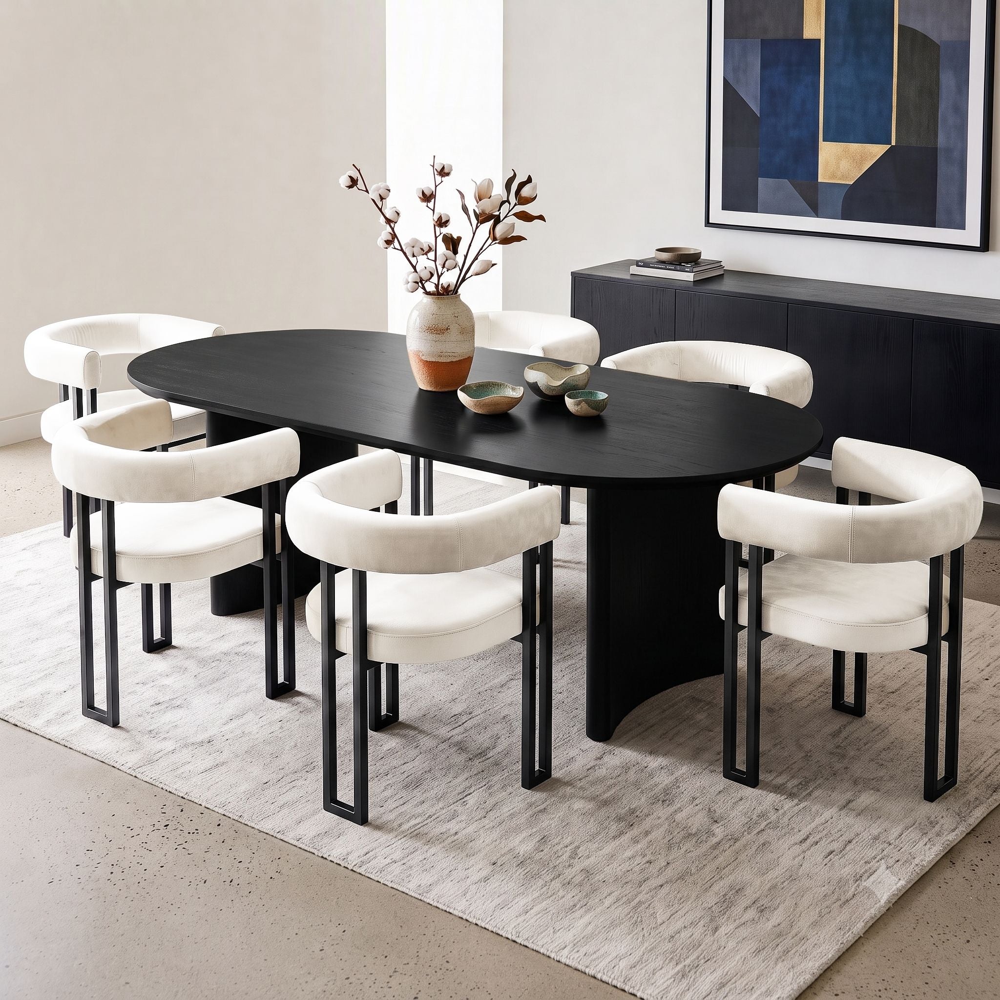 Artiss Dining Chairs Set of 6 Velvet Upholstered Barrel Chairs with Curved Armrests &amp; Back Beige