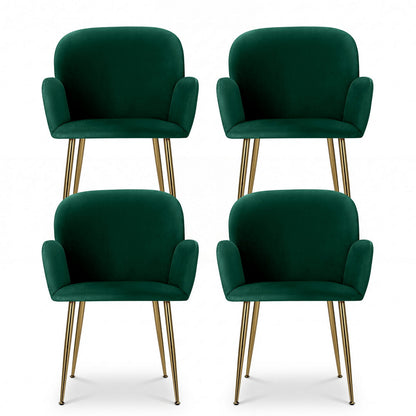Artiss Dining Chairs Set of 4 Velvet Armchair Green-Furniture > Dining > Kitchen &amp; Dining Chairs-PEROZ Accessories