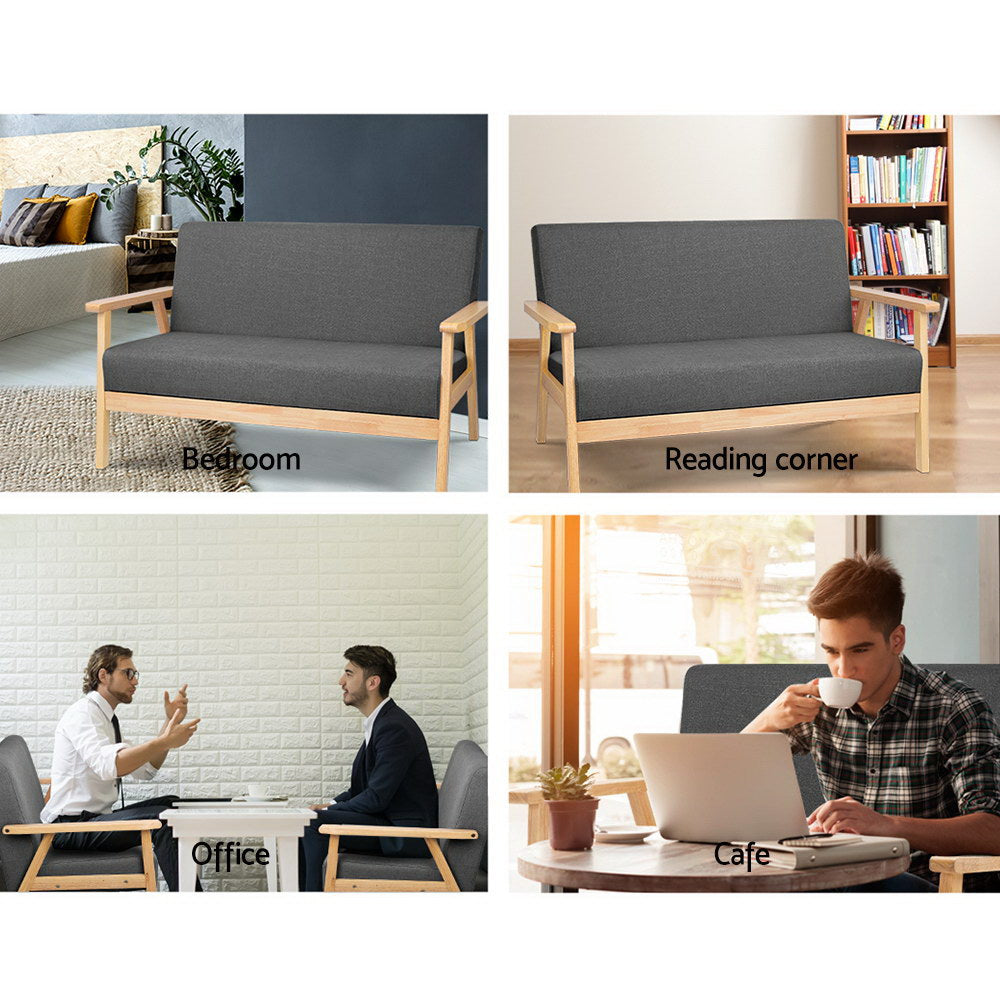 Artiss 2-Seater Sofa Armchair Skane-Furniture &gt; Bar Stools &amp; Chairs-PEROZ Accessories