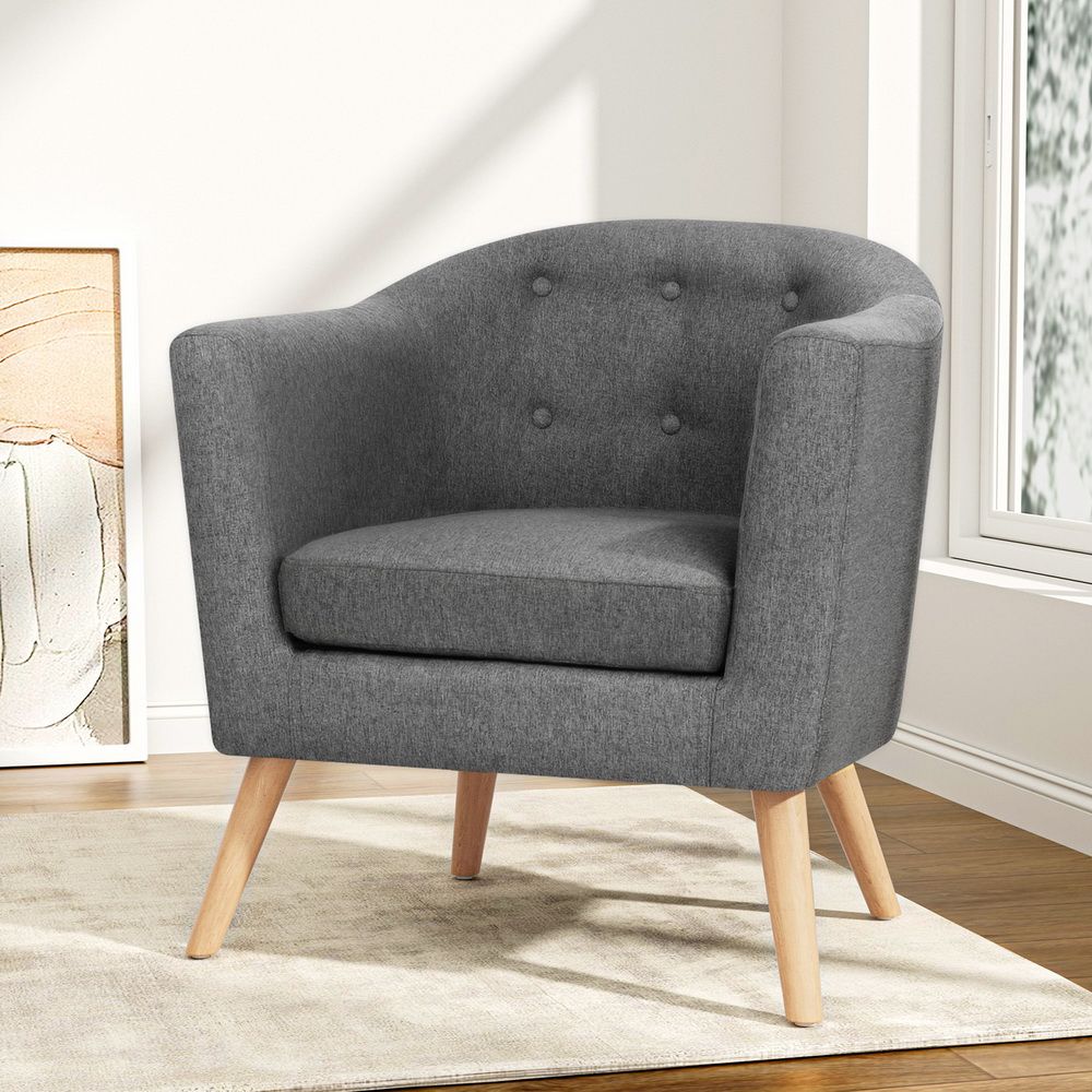 Artiss Armchair Tub Chair Grey Adora