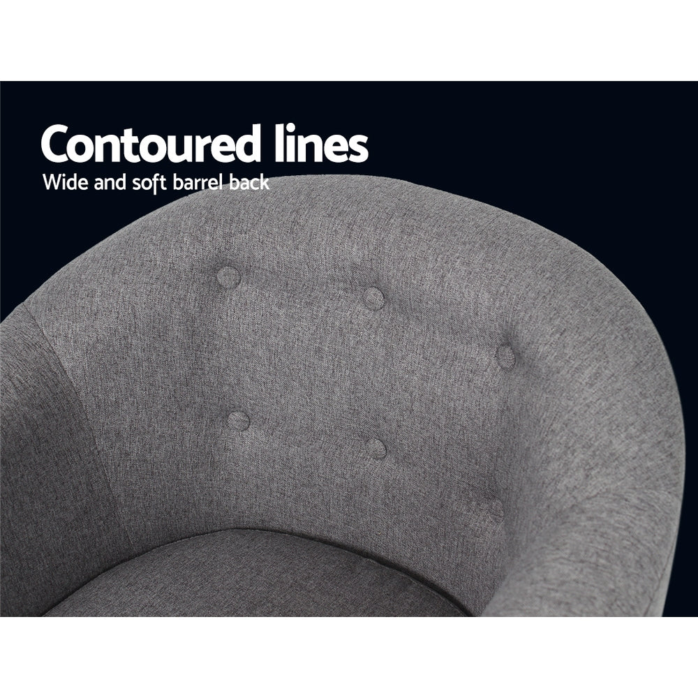 Artiss Armchair Tub Chair Grey Adora-Furniture &gt; Living Room-PEROZ Accessories