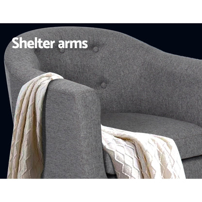 Artiss Armchair Tub Chair Grey Adora-Furniture &gt; Living Room-PEROZ Accessories