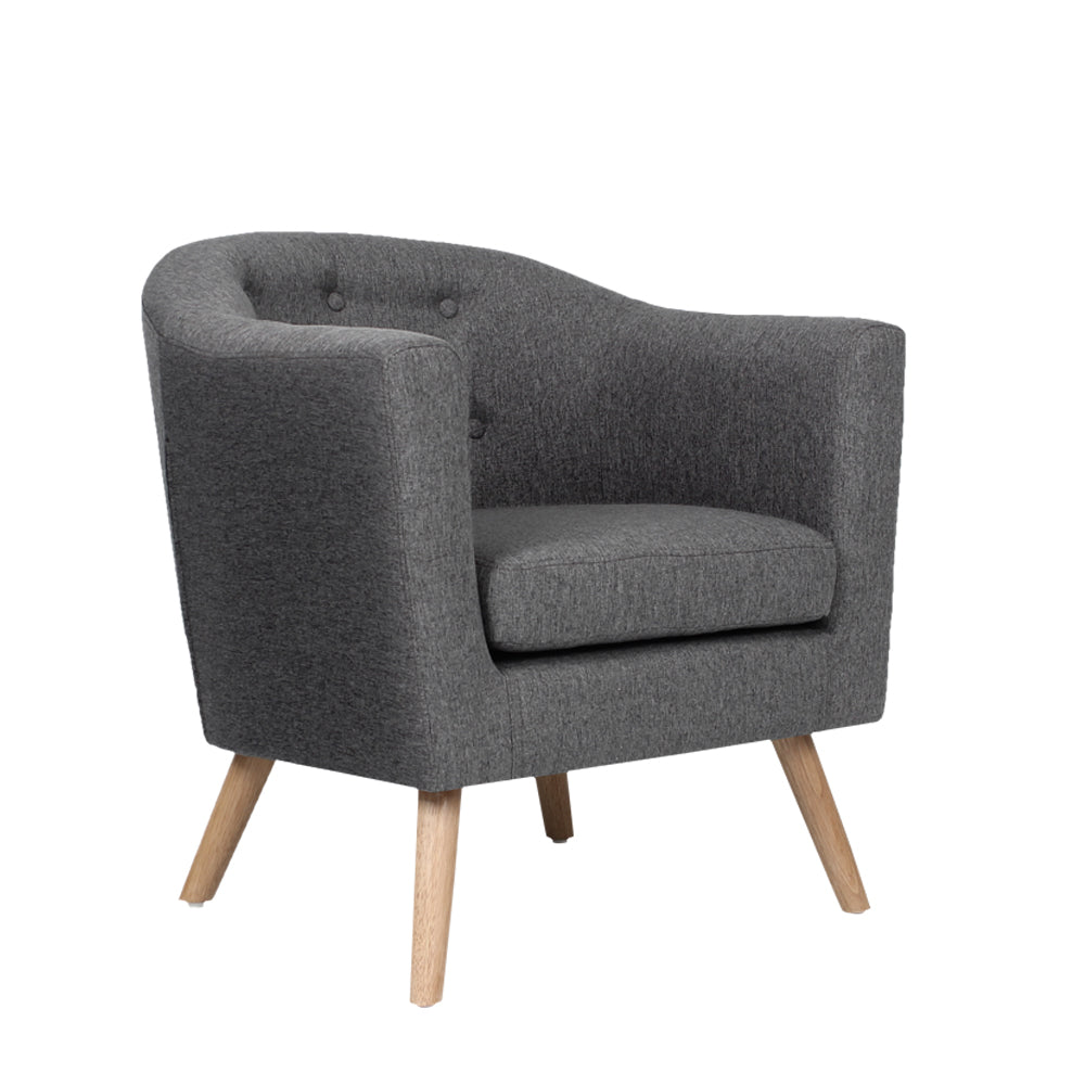Artiss Armchair Tub Chair Grey Adora-Furniture &gt; Living Room-PEROZ Accessories