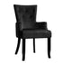 Artiss Dining Chair Velvet French Provincial Armchair Black-Dining Chairs-PEROZ Accessories