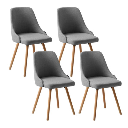 Artiss Dining Chairs Set of 4 Fabric Wooden Grey-Furniture &gt; Dining &gt; Kitchen &amp; Dining Chairs-PEROZ Accessories