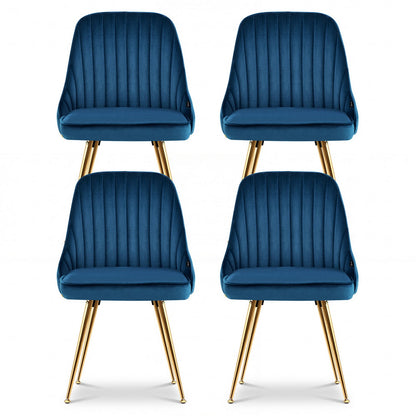 Artiss Dining Chairs Set of 4 Velvet Channel Tufted Blue-Furniture > Dining > Kitchen &amp; Dining Chairs-PEROZ Accessories