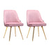 Artiss Dining Chairs Set of 2 Velvet Channel Tufted Pink-Dining Chairs-PEROZ Accessories