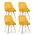 Artiss Dining Chairs Set of 4 Velvet Channel Tufted Yellow-Furniture > Dining > Kitchen & Dining Chairs-PEROZ Accessories