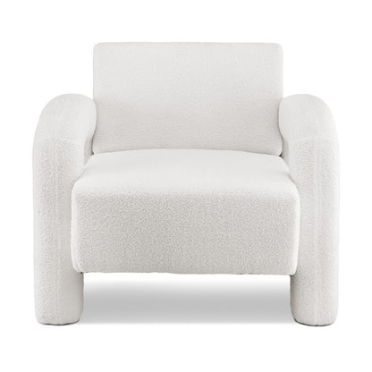 Artiss Armchair Accent Chair Lounge Sofa Couch Curved Seat Boucle White-Furniture &gt; Bar Stools &amp; Chairs &gt; Arm Chairs &amp; Recliners-PEROZ Accessories