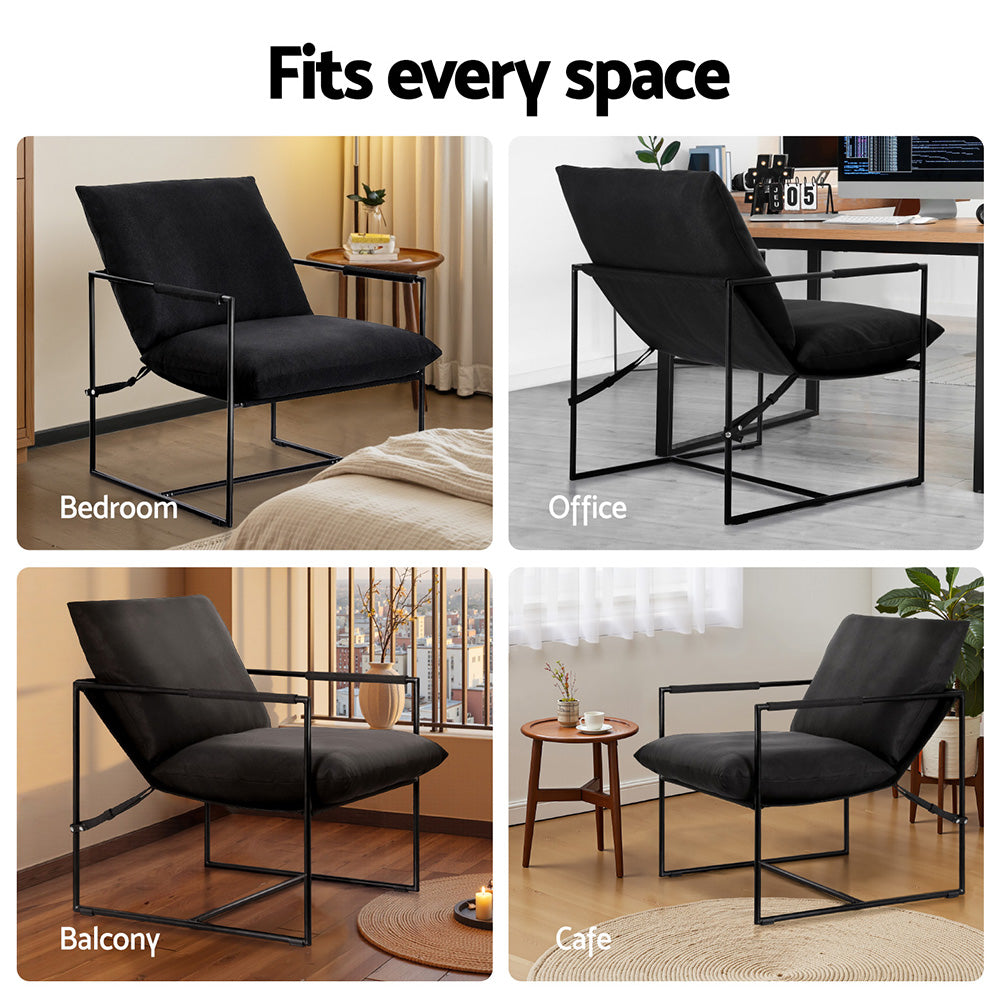 Artiss Armchair Lounge Chair Sling Black-Furniture &gt; Bar Stools &amp; Chairs &gt; Arm Chairs &amp; Recliners-PEROZ Accessories