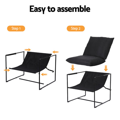 Artiss Armchair Lounge Chair Sling Black-Furniture &gt; Bar Stools &amp; Chairs &gt; Arm Chairs &amp; Recliners-PEROZ Accessories