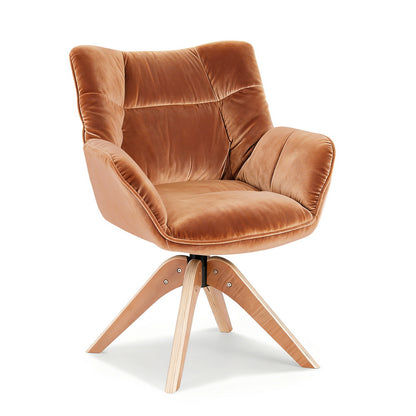 Artiss Swivel Chair Armchair Nursing Velvet Brown-Furniture > Bar Stools &amp; Chairs > Arm Chairs &amp; Recliners-PEROZ Accessories