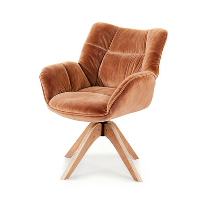 Artiss Swivel Chair Armchair Nursing Velvet Brown-Furniture > Bar Stools &amp; Chairs > Arm Chairs &amp; Recliners-PEROZ Accessories