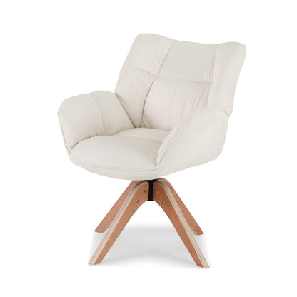 Artiss Swivel Chair Armchair Nursing Velvet White-Furniture > Bar Stools &amp; Chairs > Arm Chairs &amp; Recliners-PEROZ Accessories