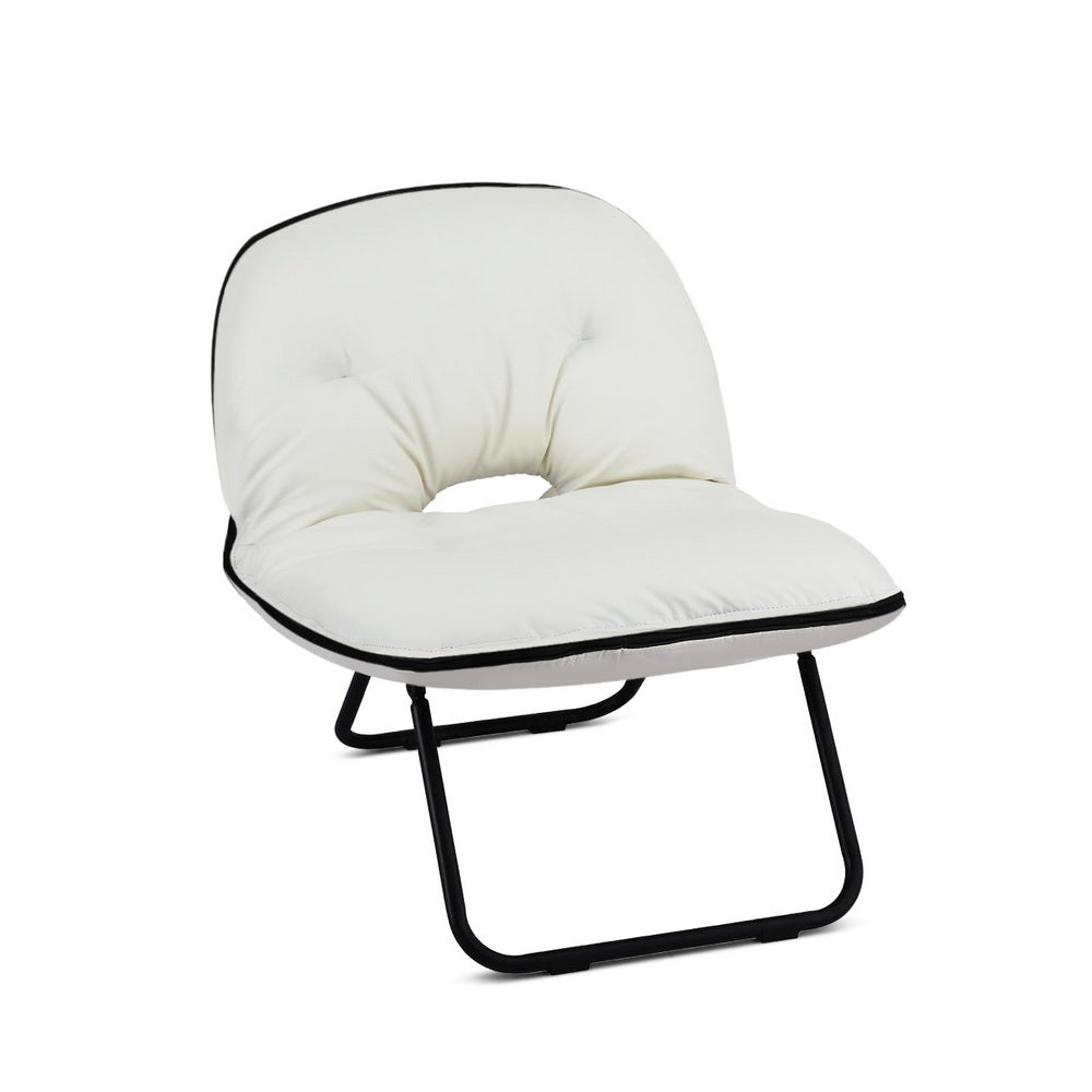 Artiss Foldable Chair 2-In-1 Armchair Lounge Chair Portable White-Furniture > Bar Stools &amp; Chairs > Arm Chairs &amp; Recliners-PEROZ Accessories