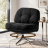 Artiss Swivel Chair Nursing Armchair Lounge Corduroy Steel Star Base Black-Furniture > Bar Stools & Chairs > Arm Chairs & Recliners-PEROZ Accessories