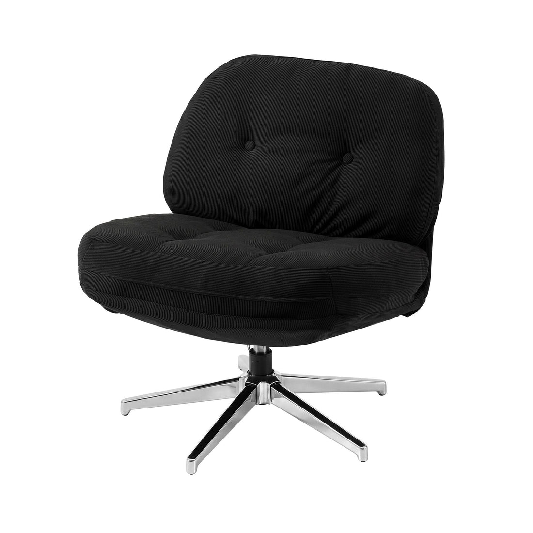 Artiss Swivel Chair Nursing Armchair Lounge Corduroy Steel Star Base Black-Furniture > Bar Stools &amp; Chairs > Arm Chairs &amp; Recliners-PEROZ Accessories