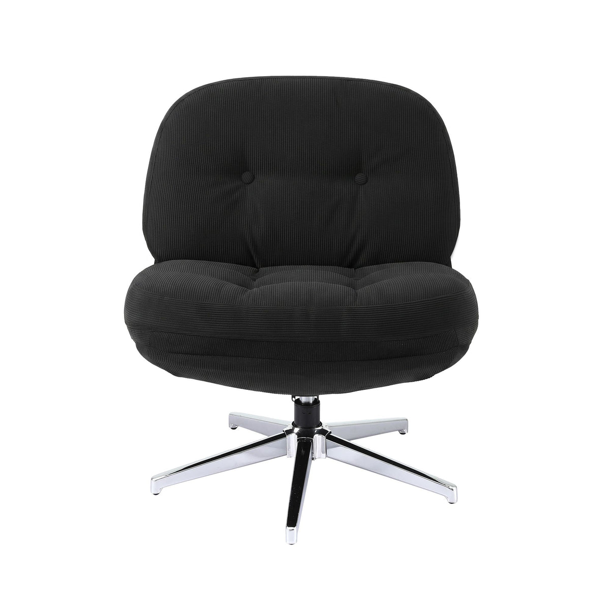 Artiss Swivel Chair Nursing Armchair Lounge Corduroy Steel Star Base Black-Furniture > Bar Stools &amp; Chairs > Arm Chairs &amp; Recliners-PEROZ Accessories
